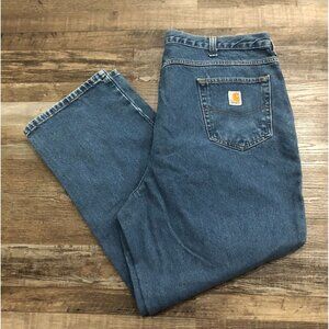 Carhartt Mens Relaxed Fit 5 Pocket Size 42x30 Cotton Blue Jeans